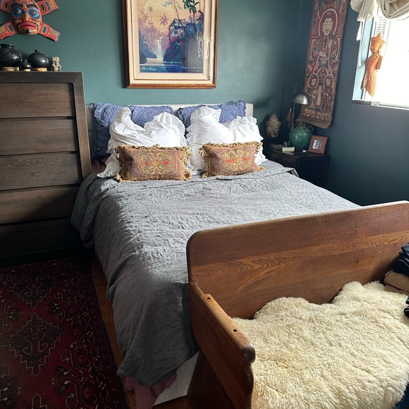 2 Vintage Chic White Eyelet Euro Shams. Anthropologie, Cottagecore , boho vibes - Picture 13 of 13